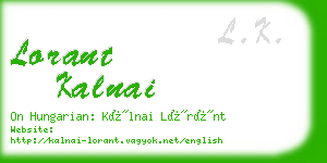 lorant kalnai business card